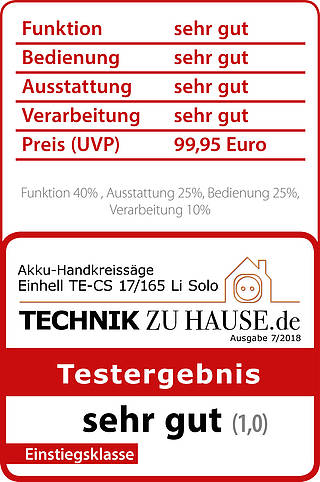 Akku-Handkreissäge zu TE-CS Einhell Hause: Technik 18/165 Praxistest Solo Li