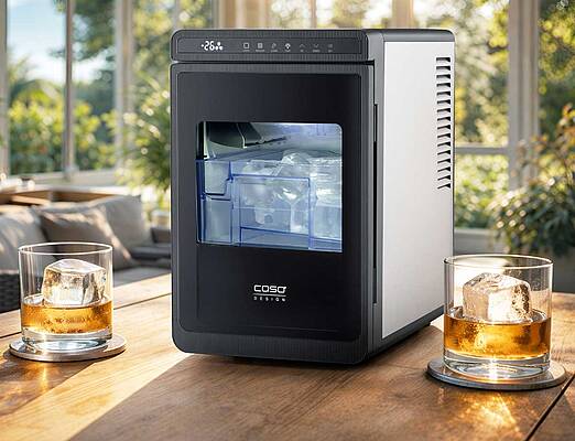 Der IceCube Pro produziert XXLEiswürfel, die deutlich länger kühlen und abhängig von der Wasserqualität kristallklar sind