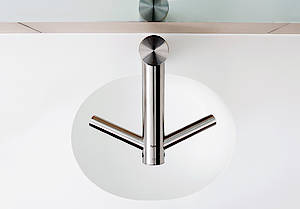 James Dyson präsentierte in Hamburger Stilwerk seine neueste Entwicklung Dyson Airblade Tap: Eine Armatur für schnelles und hygienisches Hände waschen und trocknen