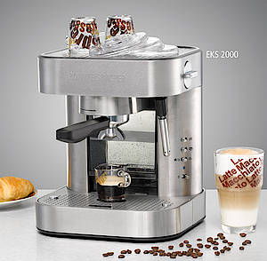 Mit den Edelstahl-Geräten EKS 1500, EKS 2000 und EKS 3000 von Rommelsbacher können verschiedenste Kaffeespezialitäten frisch zubereitet werden