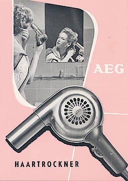 Ungewöhnlich handlich für 1958 - der AEG Fön (Fotos: AGE Electrolux)