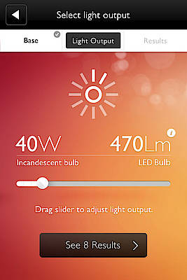 Eine App zur Auswahl von LED gibt es jetzt für Smartphones. (Fotos: Philips)