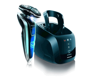 Rasierer Senso Touch 3D mit ergonomischen Design und Ladestation. (Fotos: Philips)