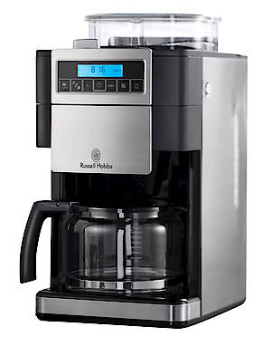 Die neue Platinum Collection Mill & Brew Kaffeemaschine verfügt über ein verstellbares Mahlwerk. (Fotos: Russell Hobbs)