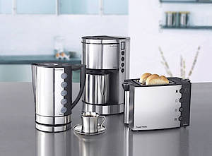 Kaffeemaschine, Wasserkocher, Toaster der Kudos Line (Fotos: Russell Hobbs)