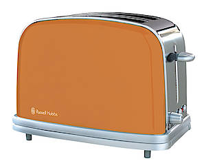 Passend: Toaster und Wasserkocher in Hot Orange und Purple Passion (Fotos: Russell Hobbs)