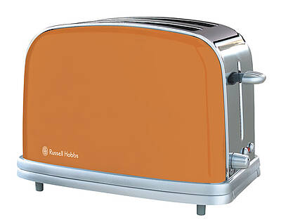 Passend: Toaster und Wasserkocher in Hot Orange und Purple Passion (Fotos: Russell Hobbs)