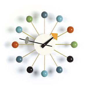 Die Ball Clock mit farbig lackierten Metallkugeln