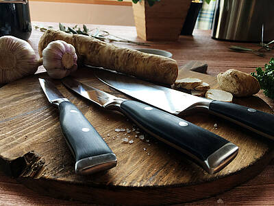 Spitzenklasse: Die Messer können sich auch bei Tisch sehen lassen